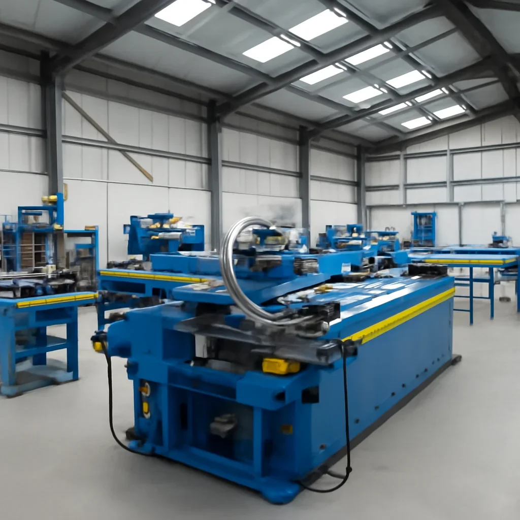 Tube bending equipment and production workstations inside a Dublin fabrication facility