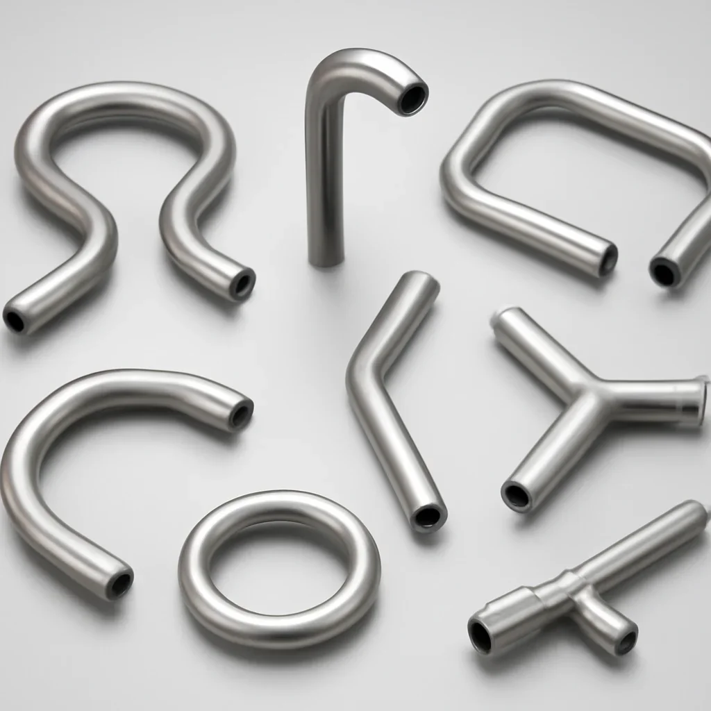 Mandrel bent and formed tube components arranged by capability