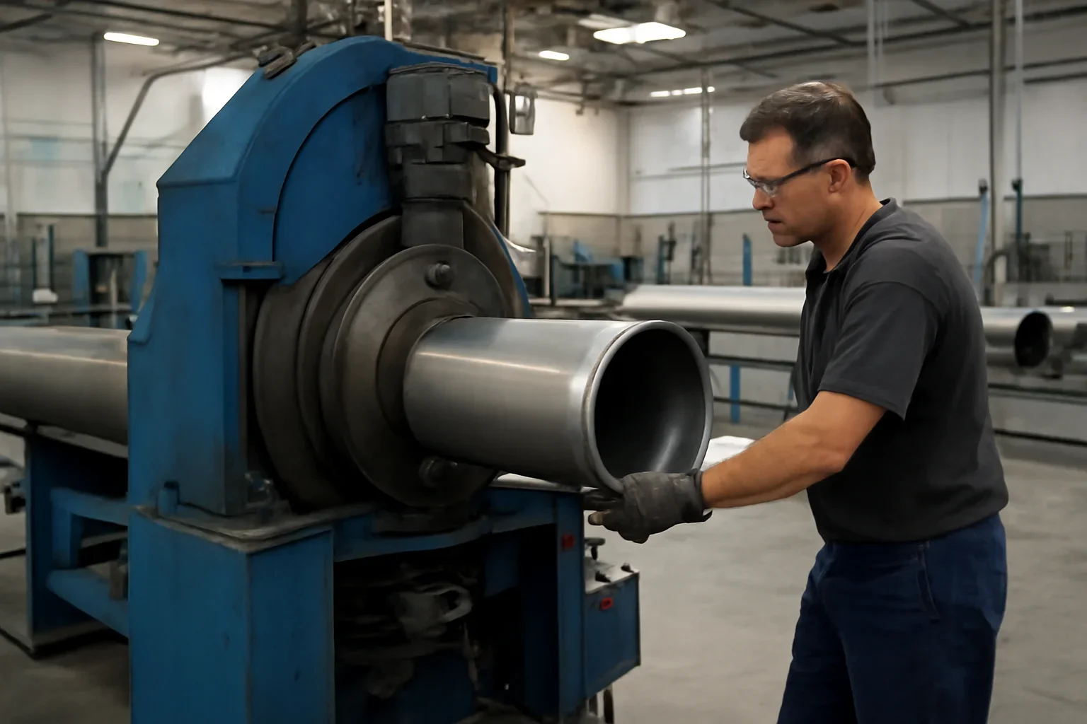 Beading & Flanging work in a Bay Area tube fabrication environment