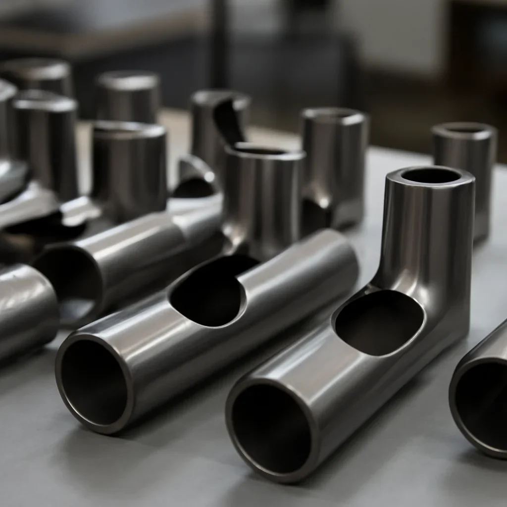 Tube Notching components staged for inspection and production planning